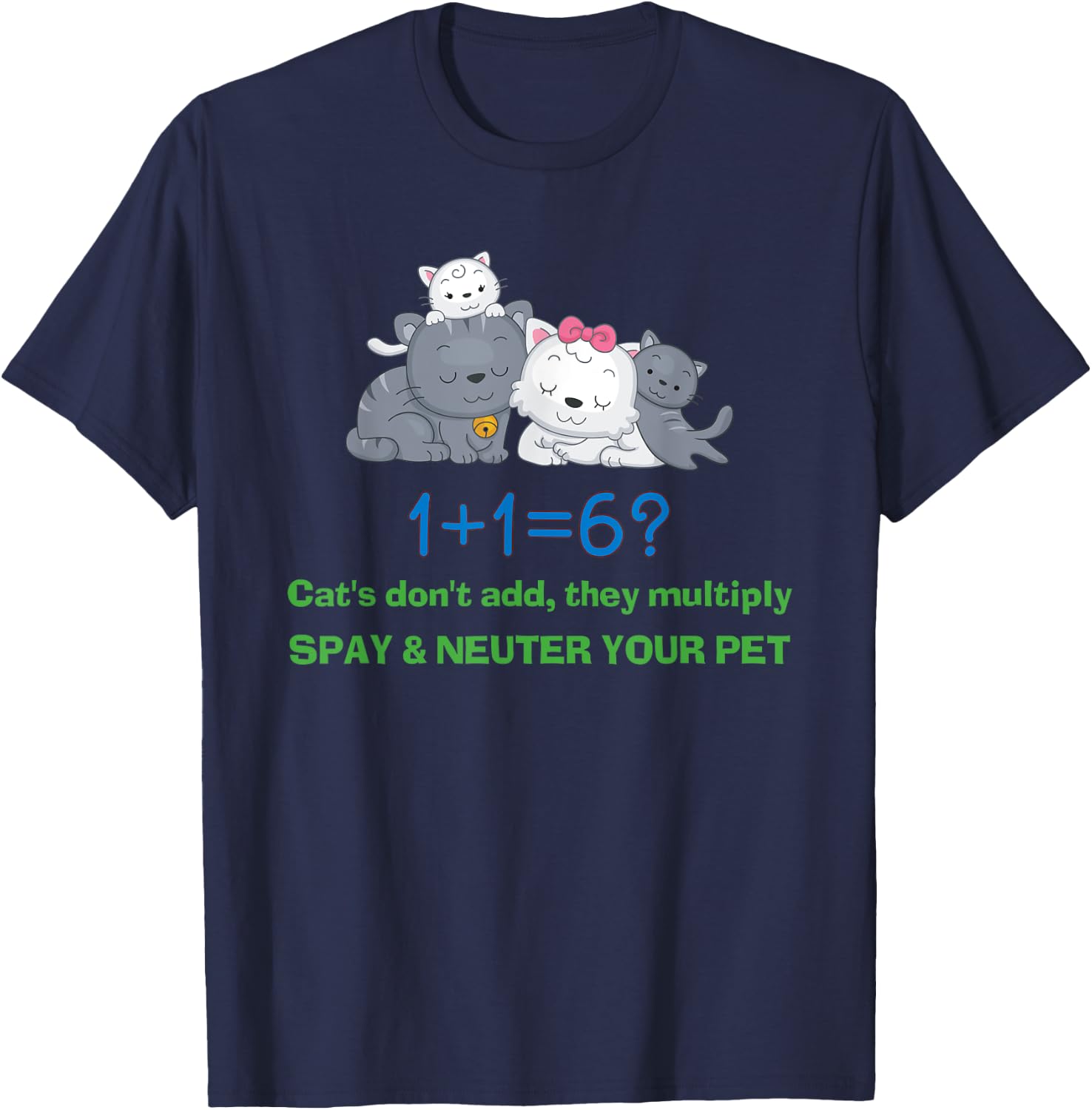 Lucky Dog Animal Rescue - Spay and Neuter Women Girls Kids T-Shirt - T-Shirt | Navy
