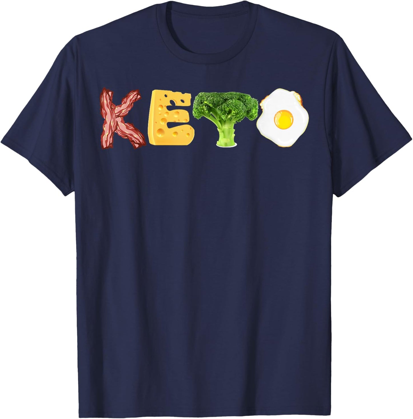 Keto Shirt | Cool Funny Low Carb High Fat Diet Gift T-Shirt - T-Shirt | Navy