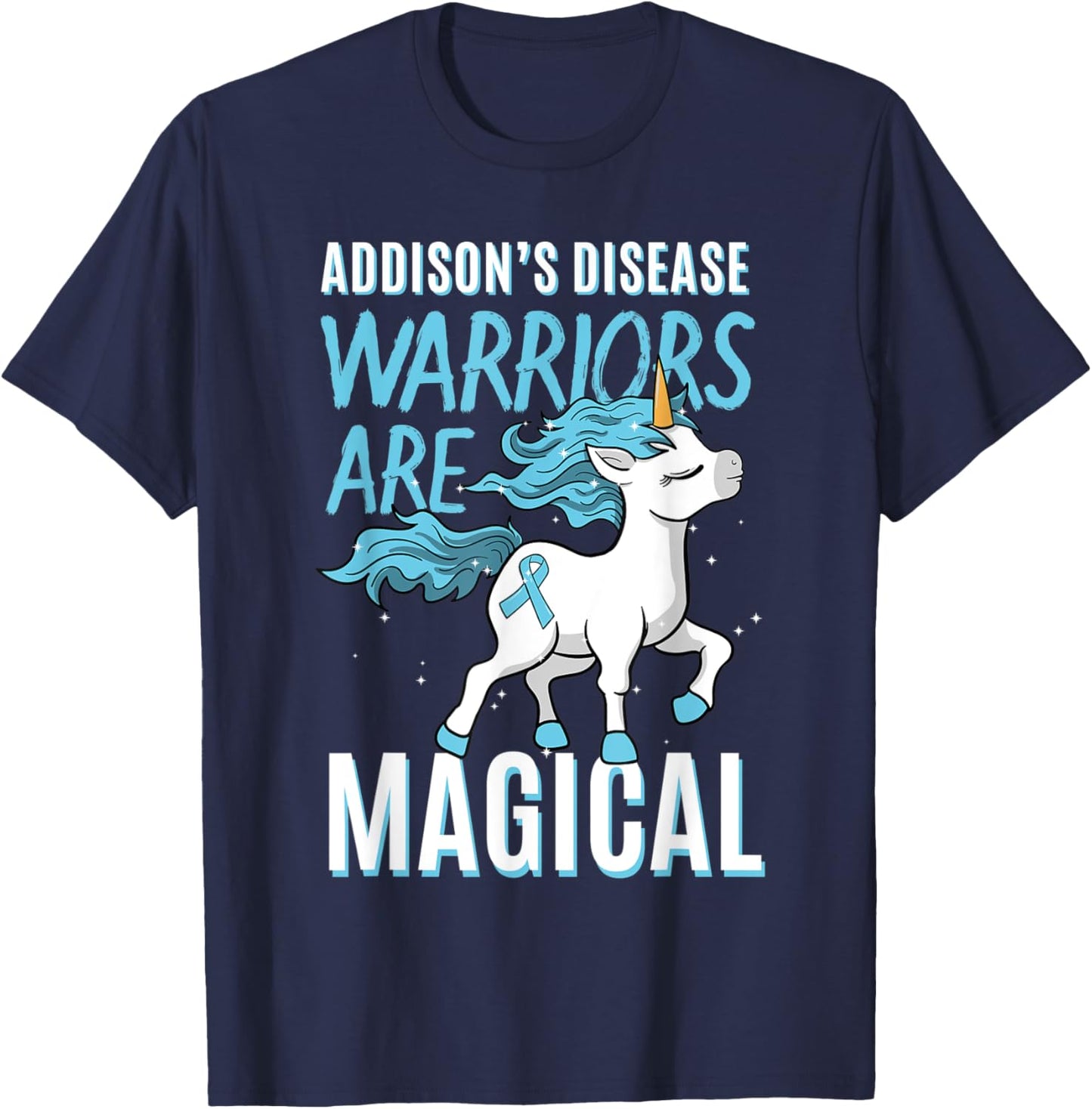 Addison's Disease Warrior Hypocortisolism Unicorn Lover T-Shirt - T-Shirt | Navy