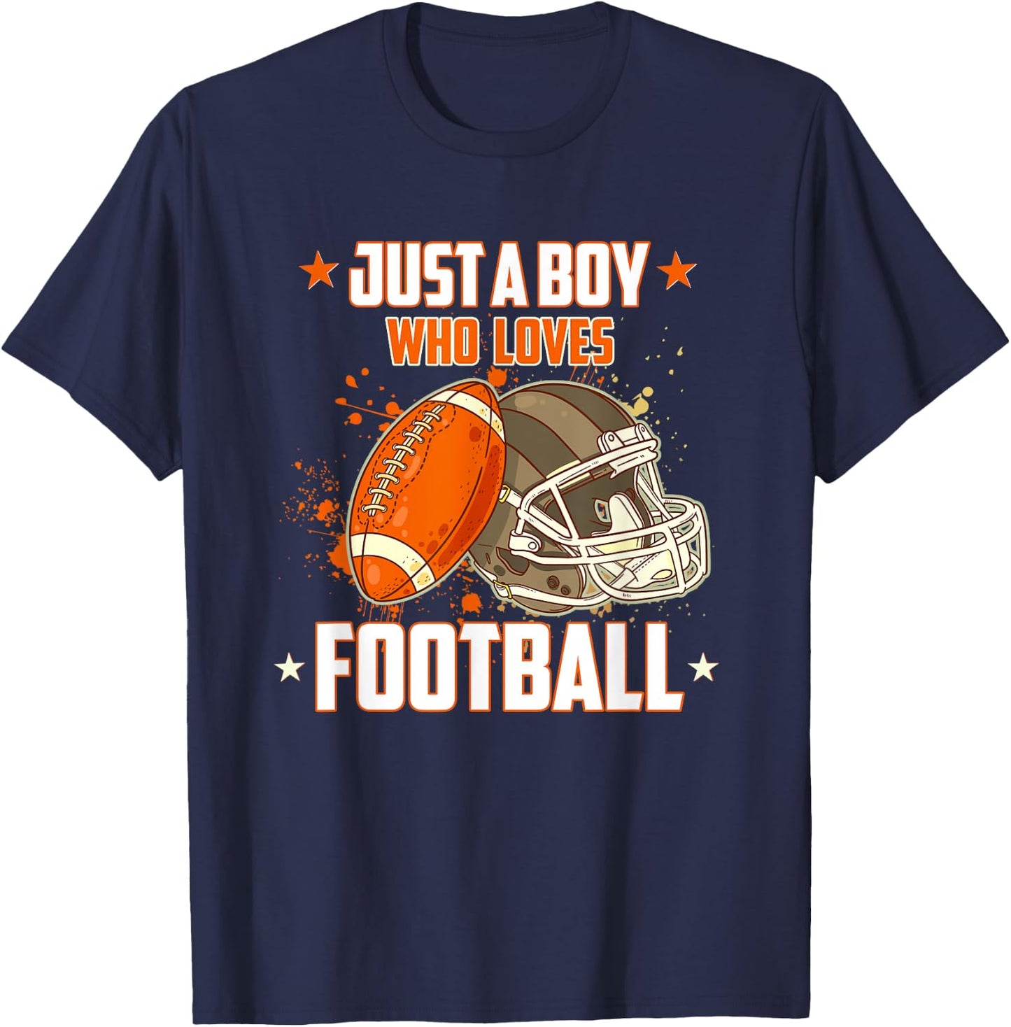 American Football Helmet Just A Boy Who Loves Football T-Shirt - T-Shirt | Navy
