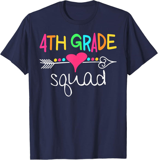 4th Grade Squad Fourth Teacher Student Team Back to School T-Shirt - T-Shirt | Navy