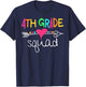 4th Grade Squad Fourth Teacher Student Team Back to School T-Shirt - T-Shirt | Navy