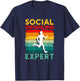 Running Sports Pun Social Distancing Expert Funny Runner T-Shirt - T-Shirt | Navy