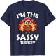 Sassy Turkey Family Group Matching Thanksgiving Party T-Shirt - T-Shirt | Navy