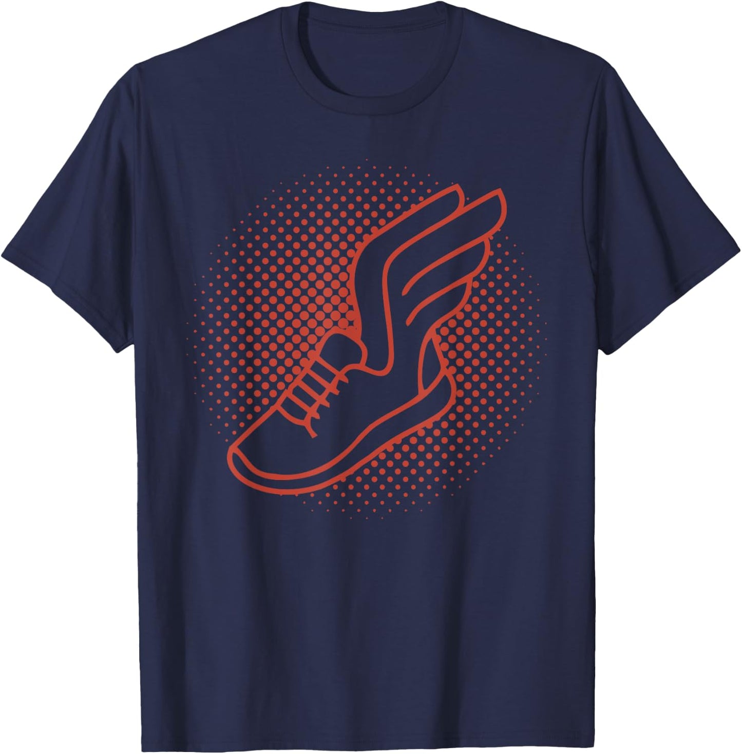 Track And Field Winged Running Shoes Sprinting Marathon T-Shirt - T-Shirt | Navy