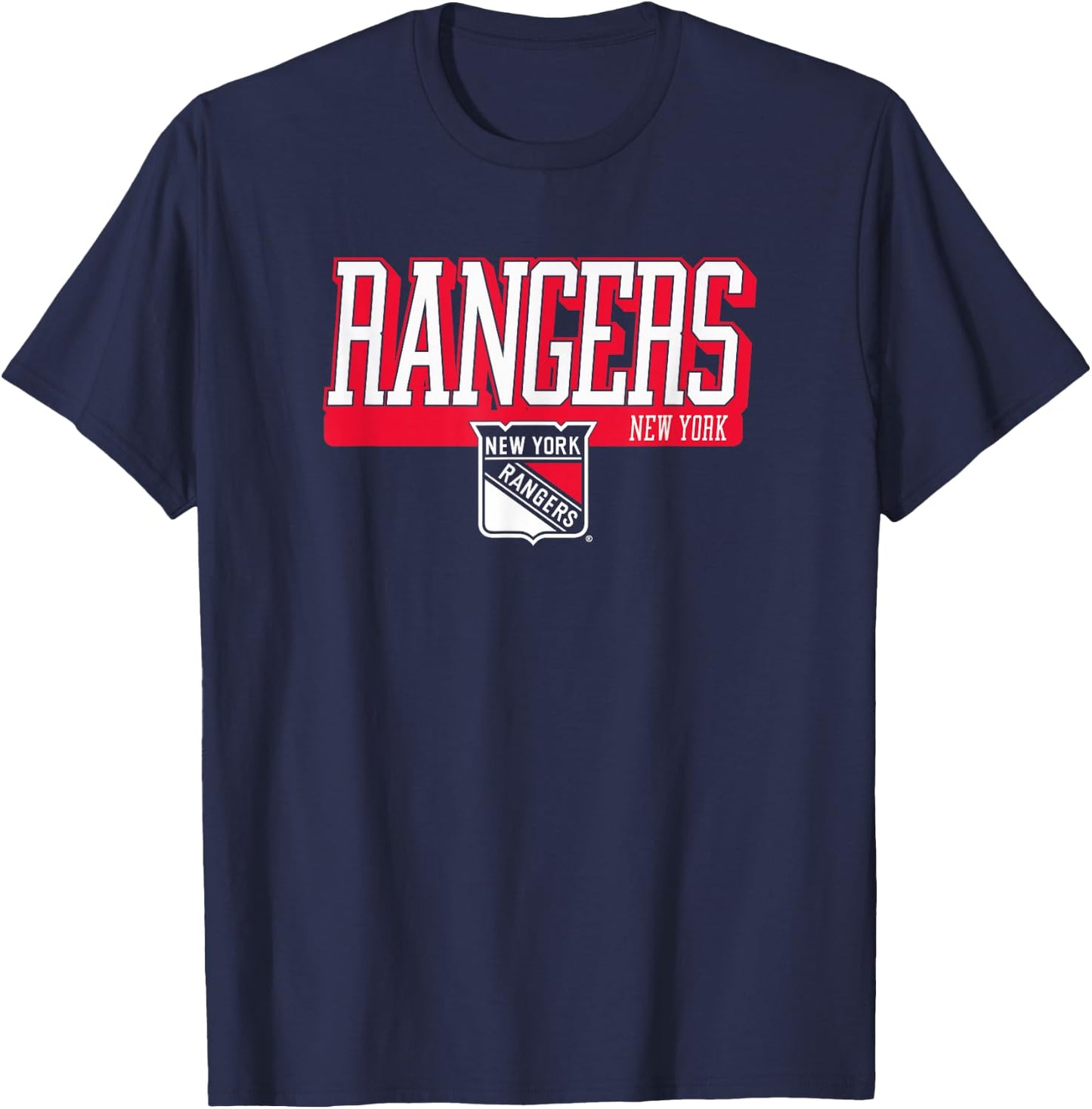 New York Rangers Faceoff Royal Blue Officially Licensed T-Shirt - T-Shirt | Navy
