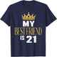 My Best Friend Is 21 Years Old 21st Birthday Party Matching T-Shirt - T-Shirt | Navy