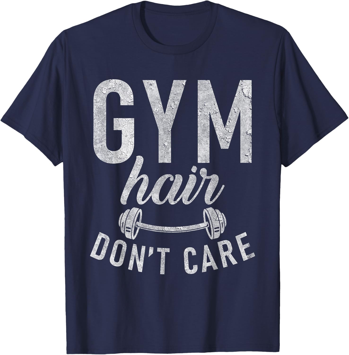 Gym Hair dont Care Funny Workout Bodybuilding T-Shirt - T-Shirt | Navy