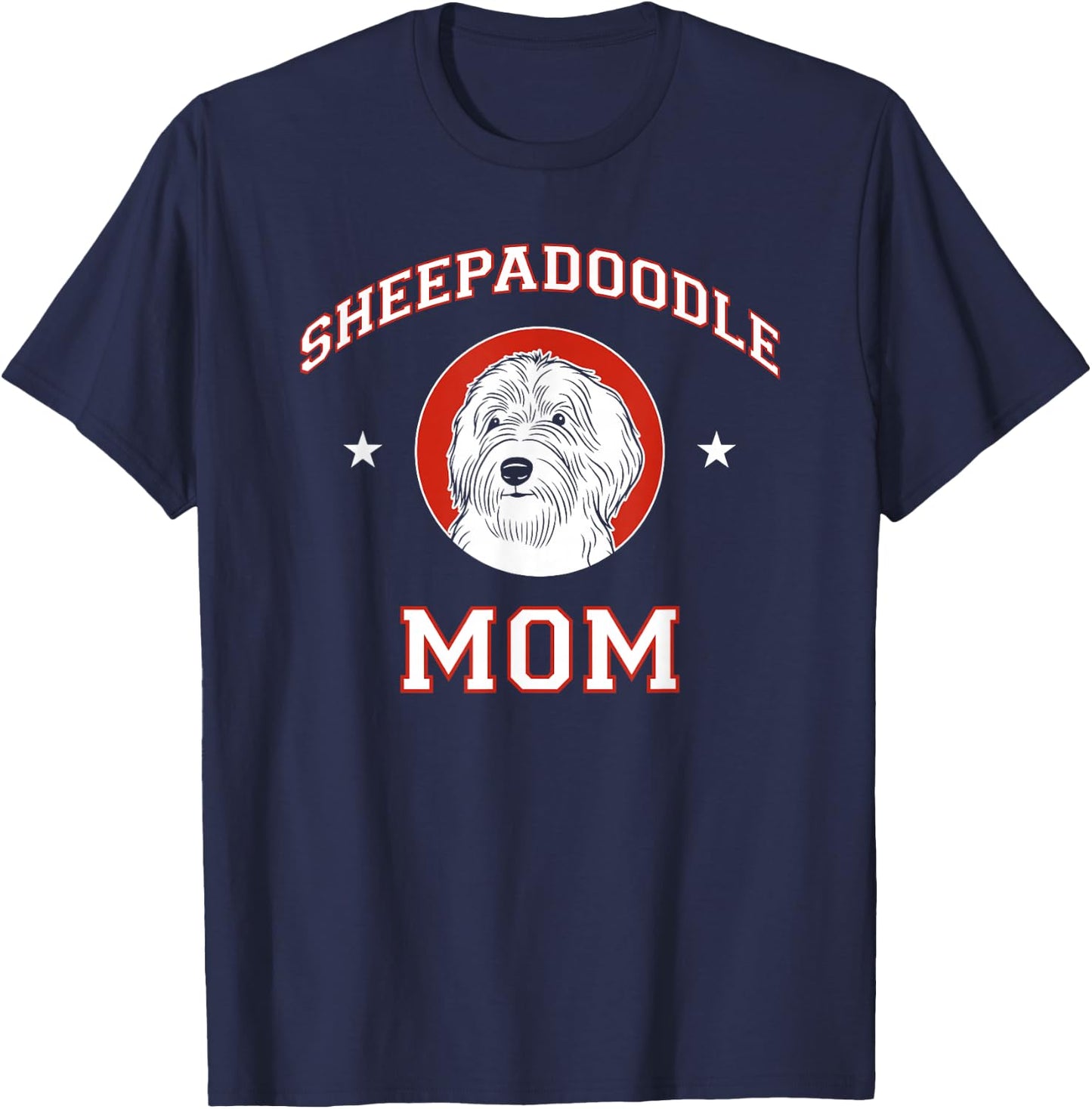 Sheepadoodle Mom Dog Mother T-Shirt - T-Shirt | Navy