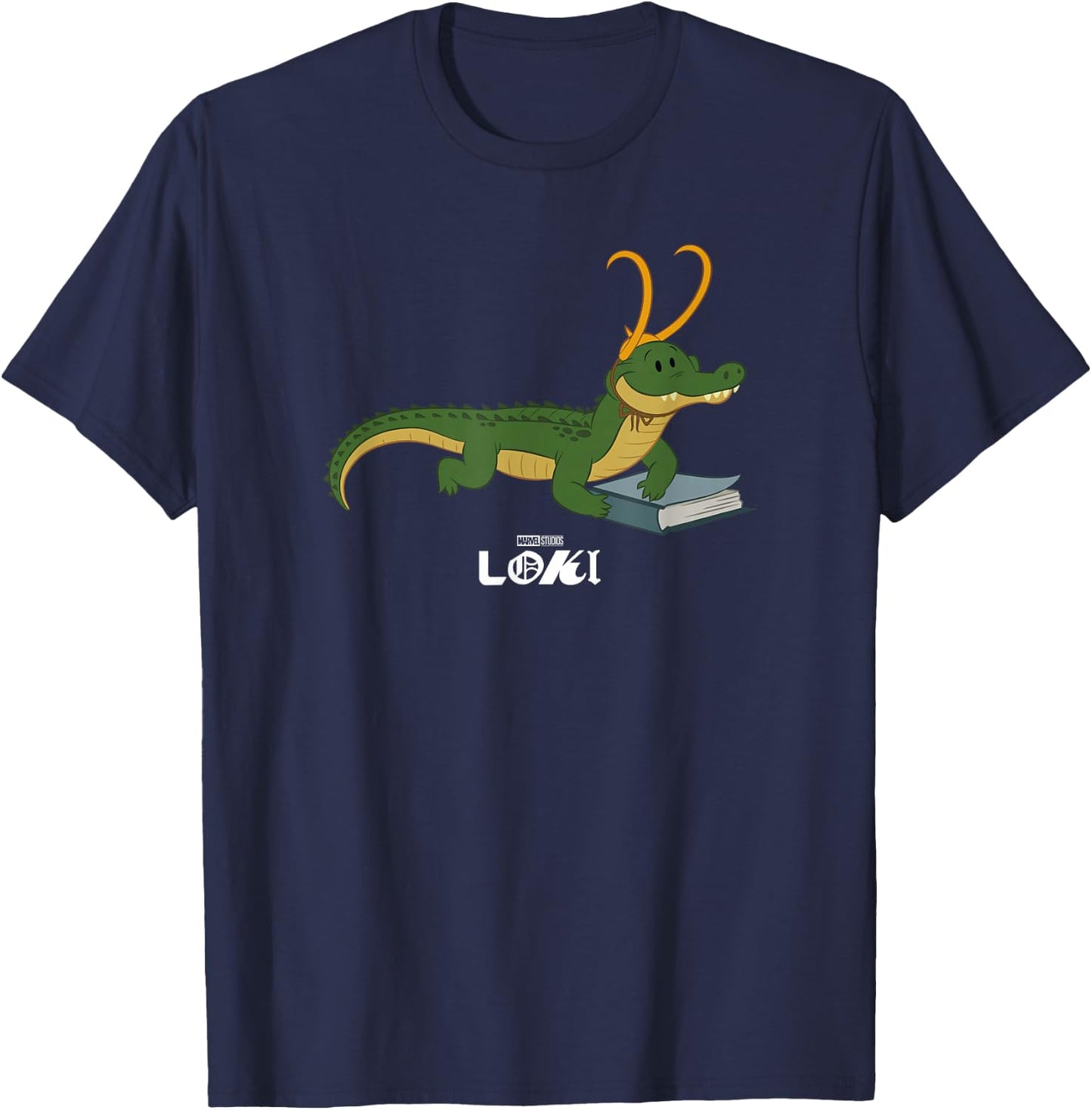 Marvel Loki Alligator Loki Variant Book Reader T-Shirt - T-Shirt | Navy
