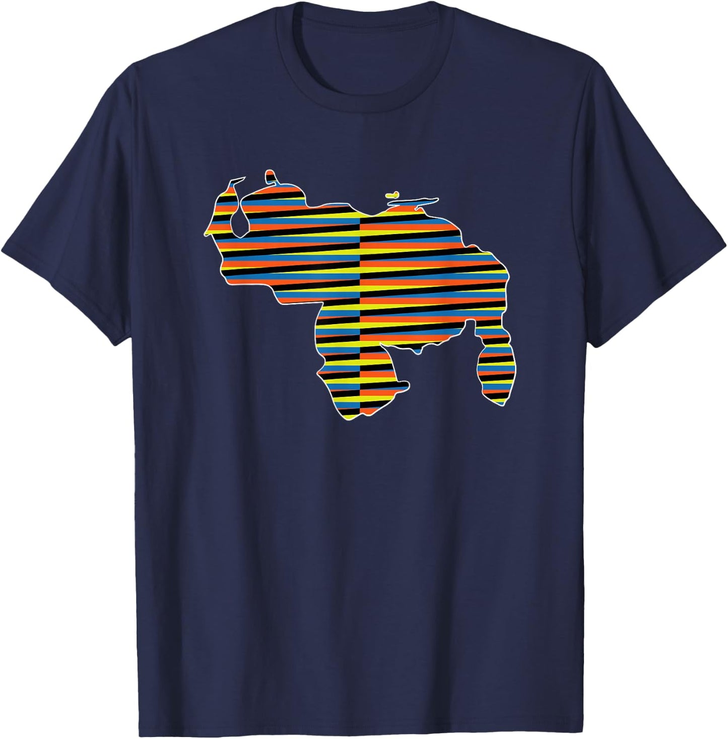 Venezuelan Map - Mapa De Venezuela Multicolor - Chromatic T-Shirt - T-Shirt | Navy