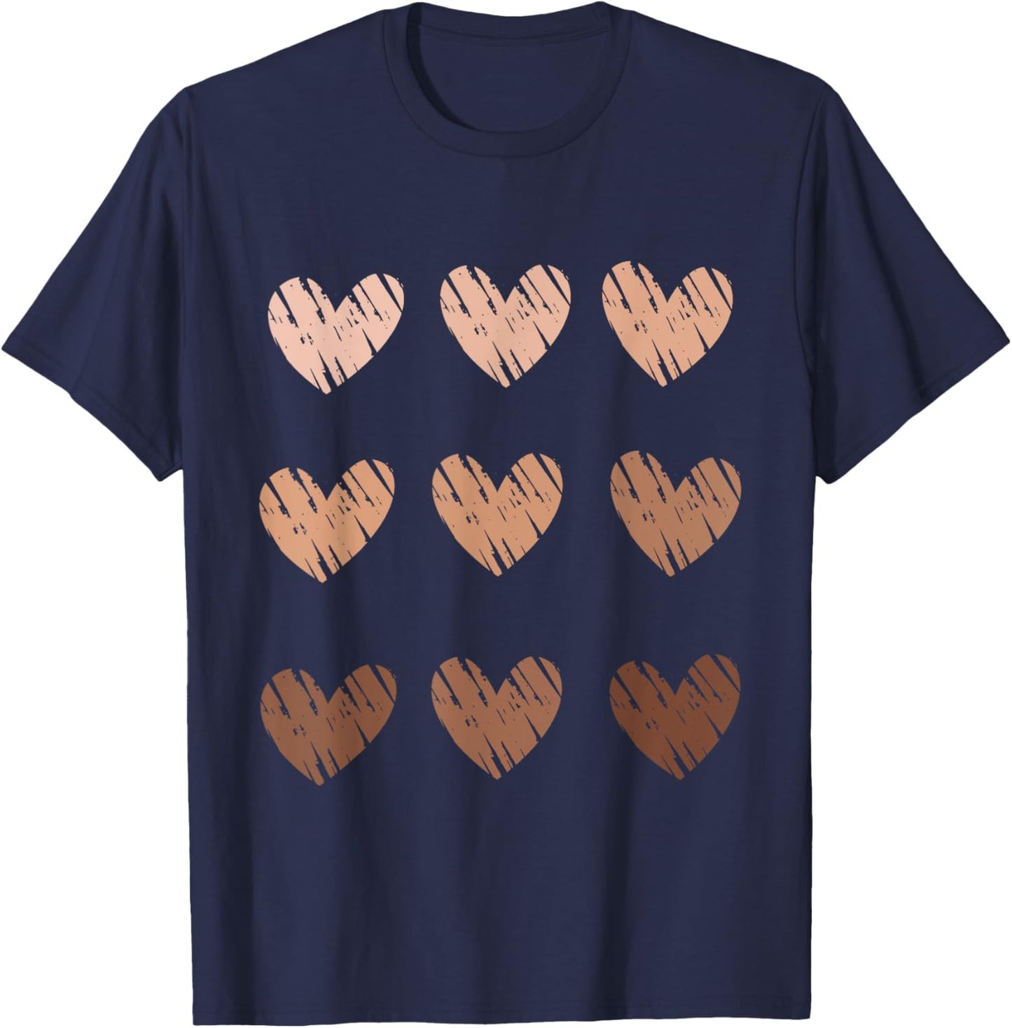 Skin Tone Hearts, Be, Kind Design, Melanin Hearts Gifts T-Shirt - T-Shirt | Navy