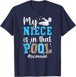 in that Pool Swim Aunt of A Swimmer Auntie Swimming Aunt T-Shirt - T-Shirt | Navy