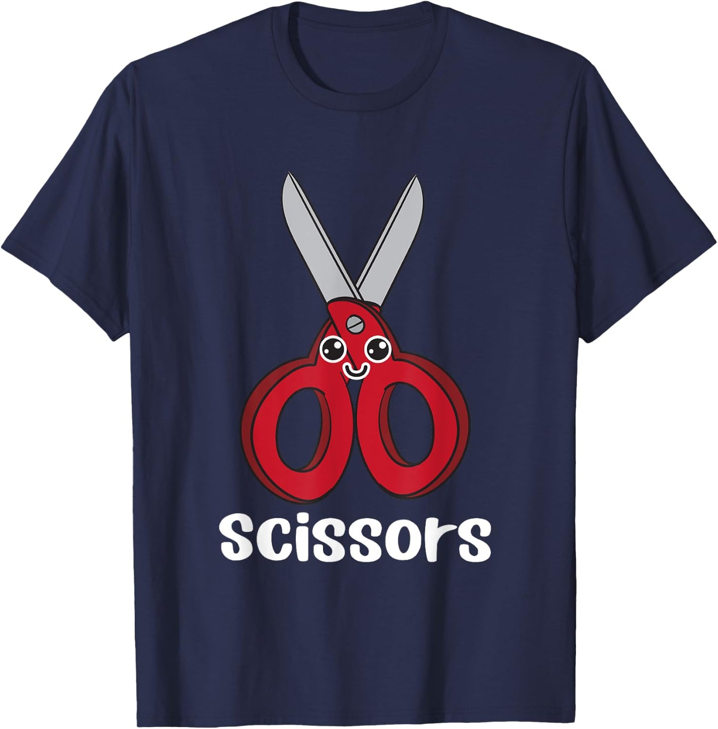 Rock Paper Scissors Game Cute Scissors Costume Kawaii T-Shirt - T-Shirt | Navy