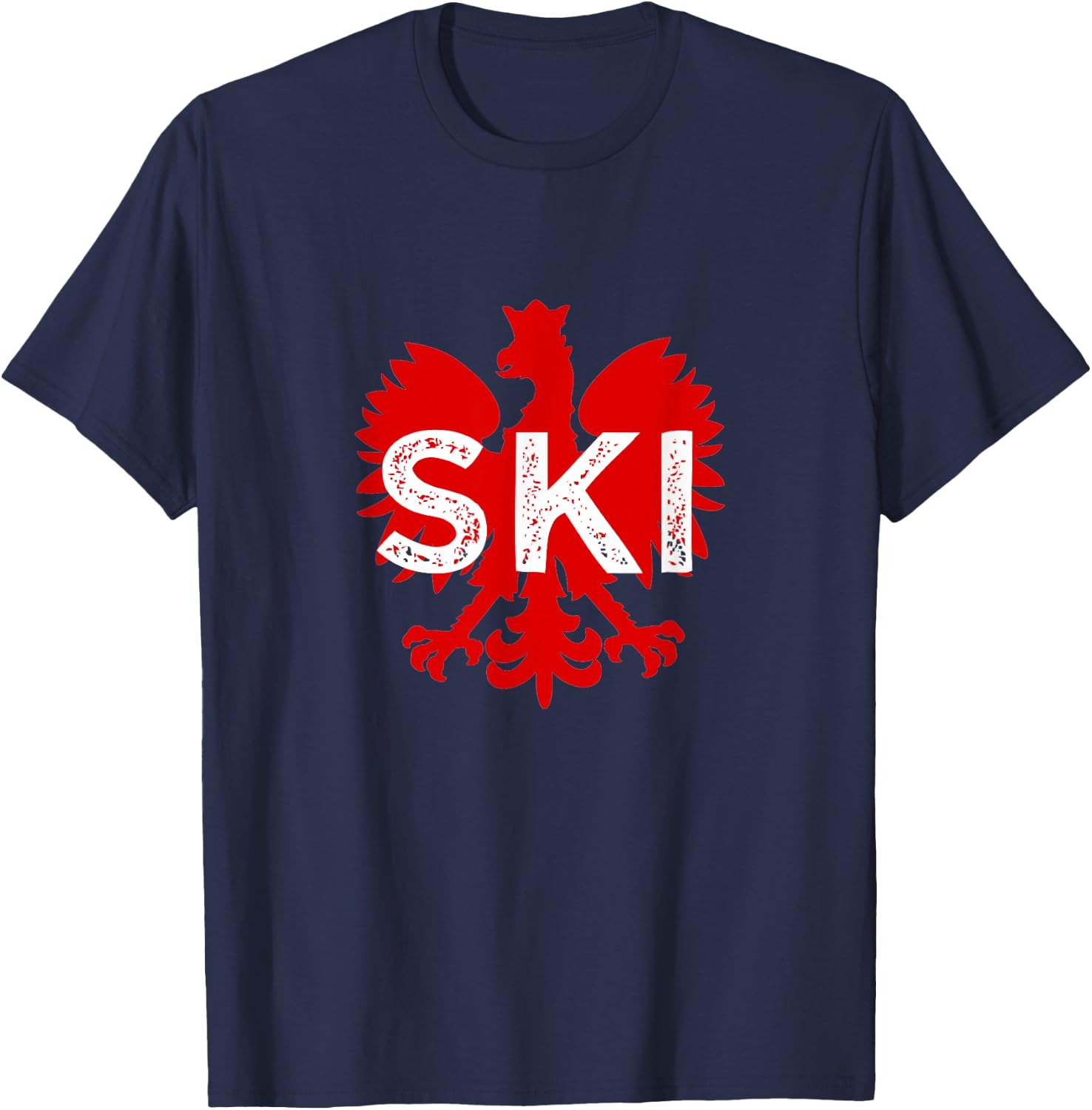 SKI Polish Surnames Ending Dyngus Day Polish Eagle Polska T-Shirt - T-Shirt | Navy