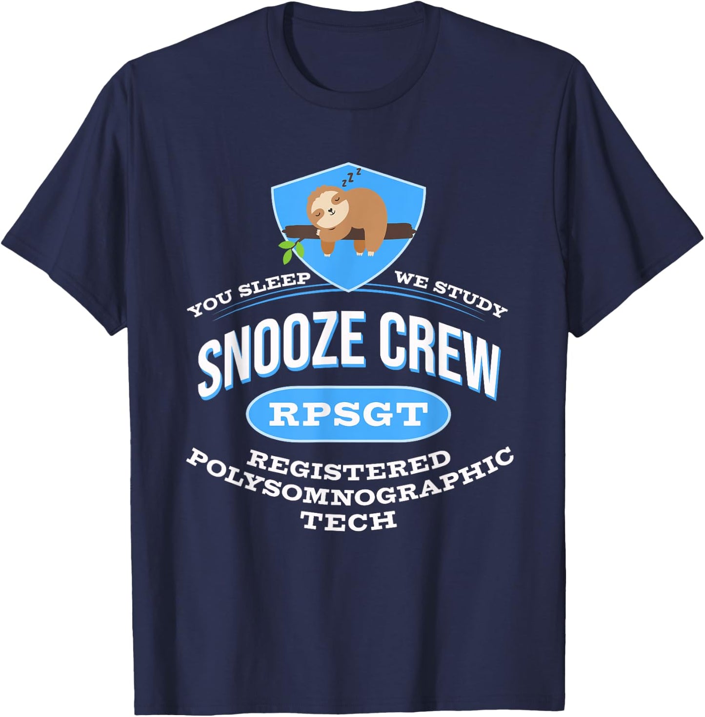 RPSGT Wee Sloth Snooze Crew Registered PolySomnoGraphic Tech T-Shirt - T-Shirt | Navy