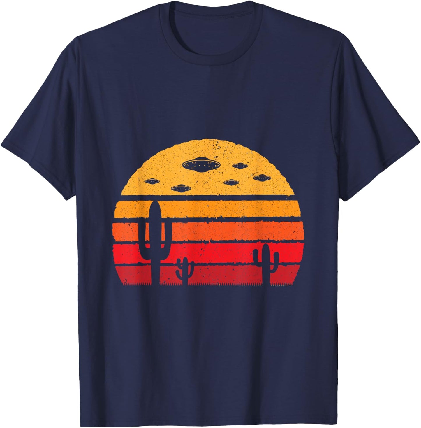 UFO Alien Retro Desert Extraterrestrial Gift T-Shirt - T-Shirt | Navy