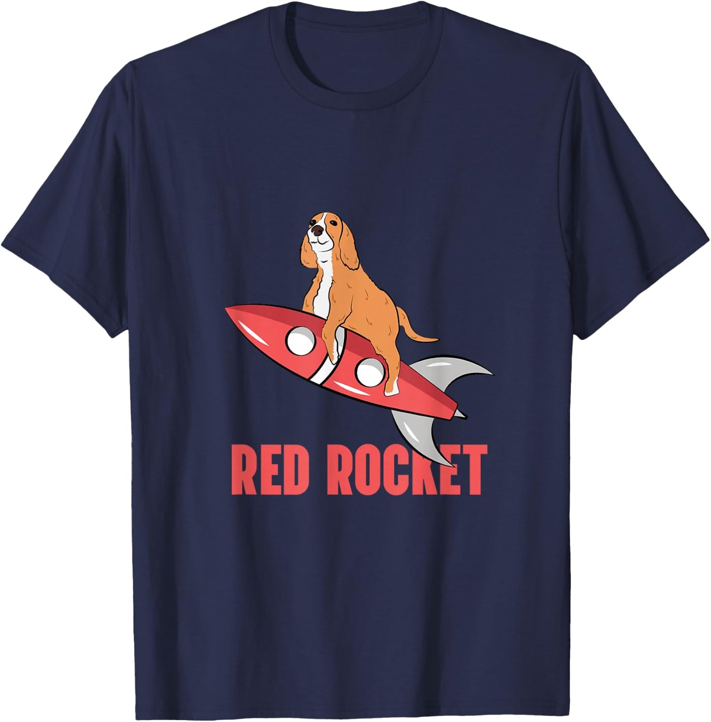 Red Rocket Dog Funny Thank You Meme T-Shirt - T-Shirt | Navy