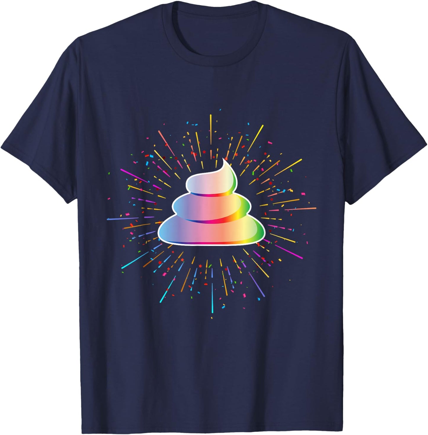Rainbow Poop Emoticon Costume Halloween T-Shirt - T-Shirt | Navy