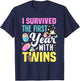 I Survived The First Year With Twins Funny Family Matching T-Shirt - T-Shirt | Navy