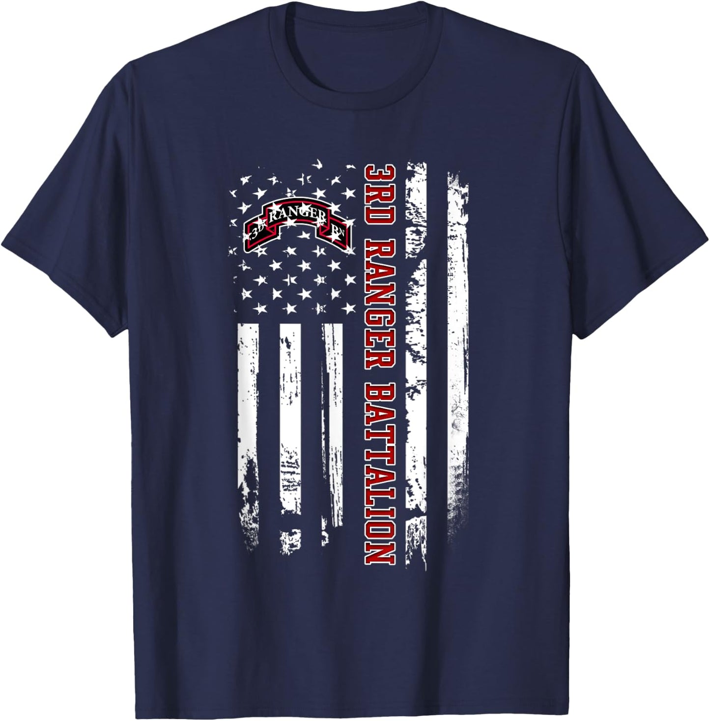 3rd Ranger Battalion Veteran USA Flag Veterans Day Xmas Men T-Shirt - T-Shirt | Navy