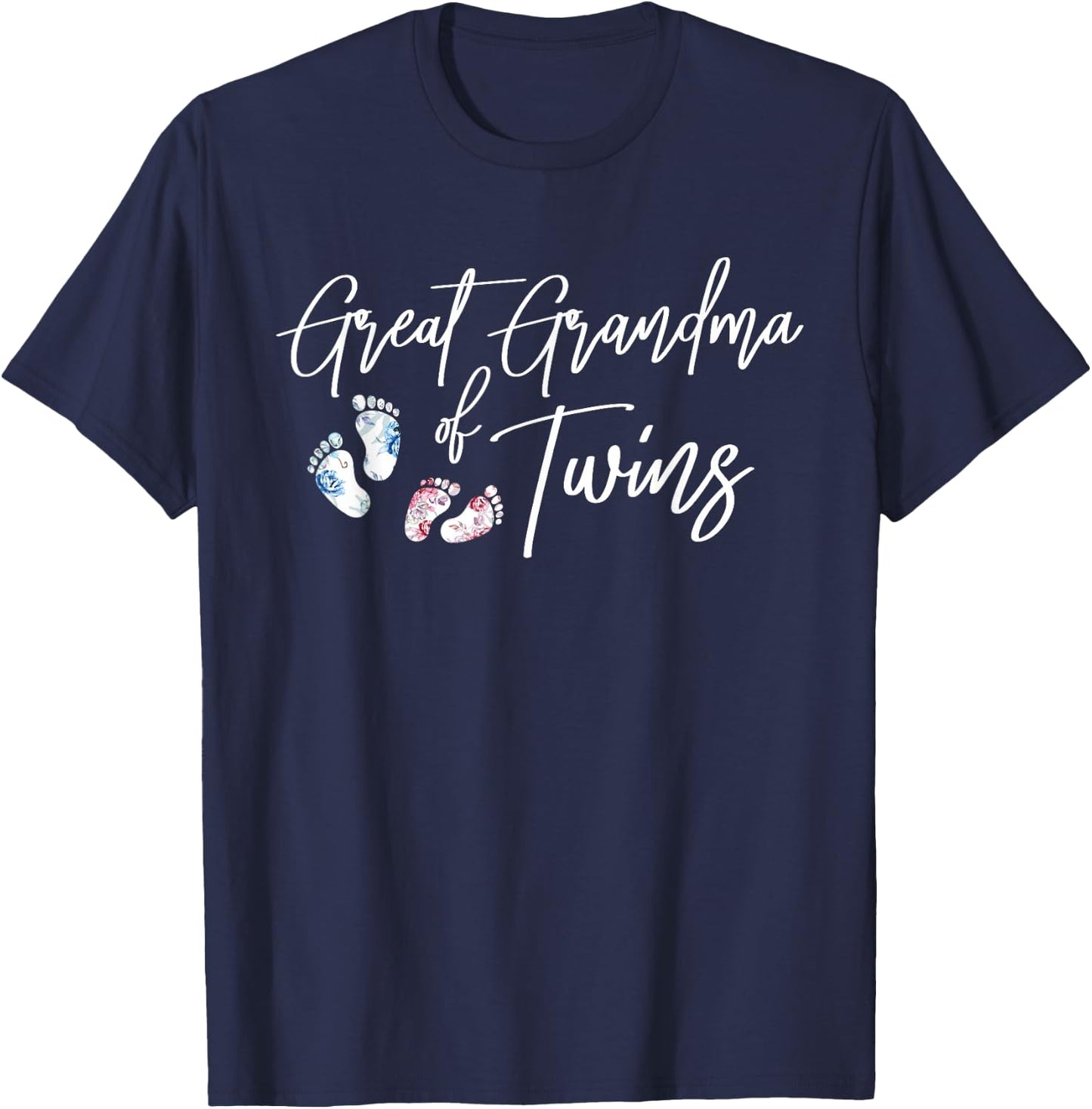 Great Grandma Of Twins Proud Twin Great Grandma T-Shirt - T-Shirt | Navy