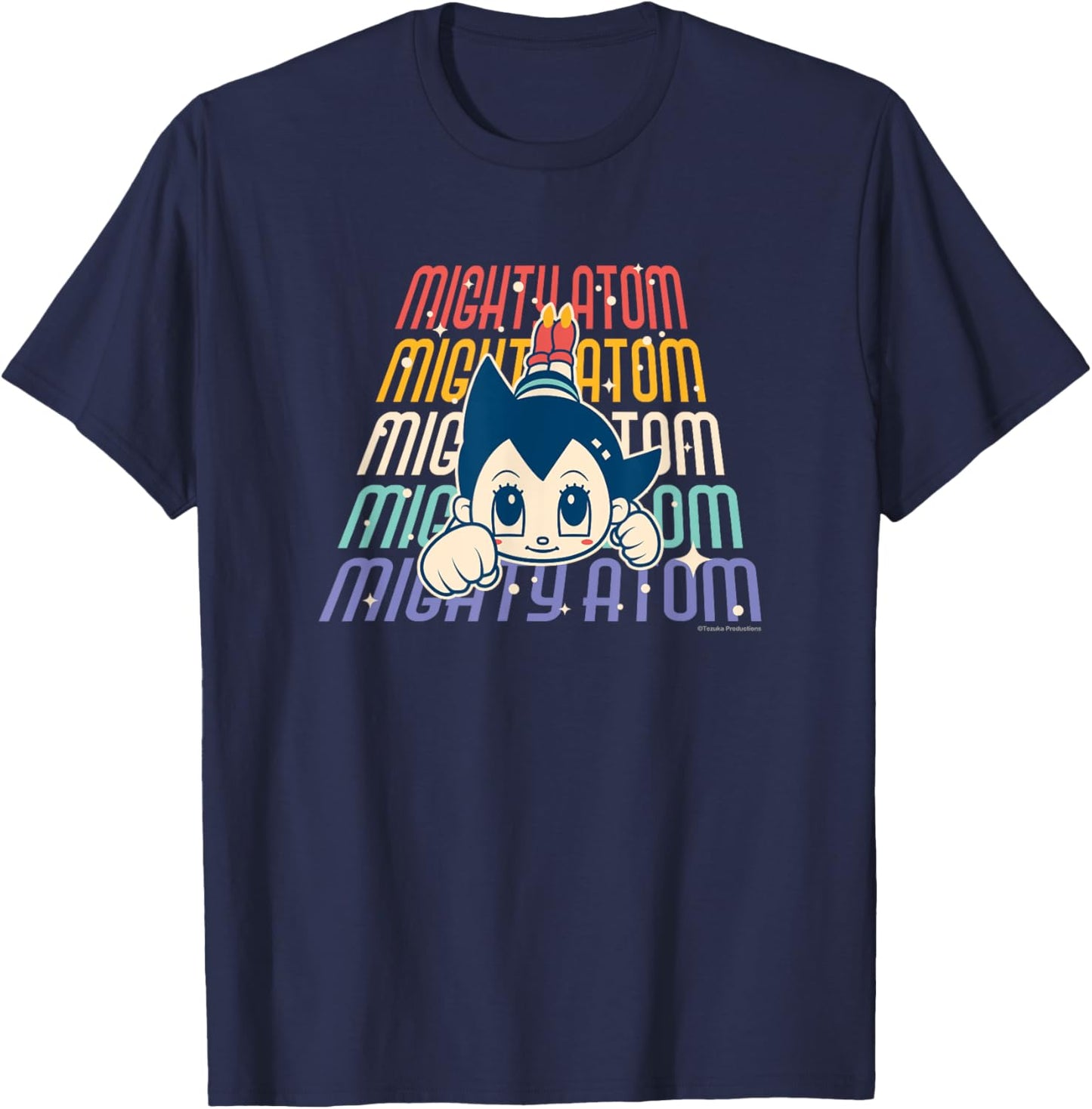 Astro Arm Atom Retro (Flying Atom) (C) Tezuka Productions T-Shirt - T-Shirt | Navy