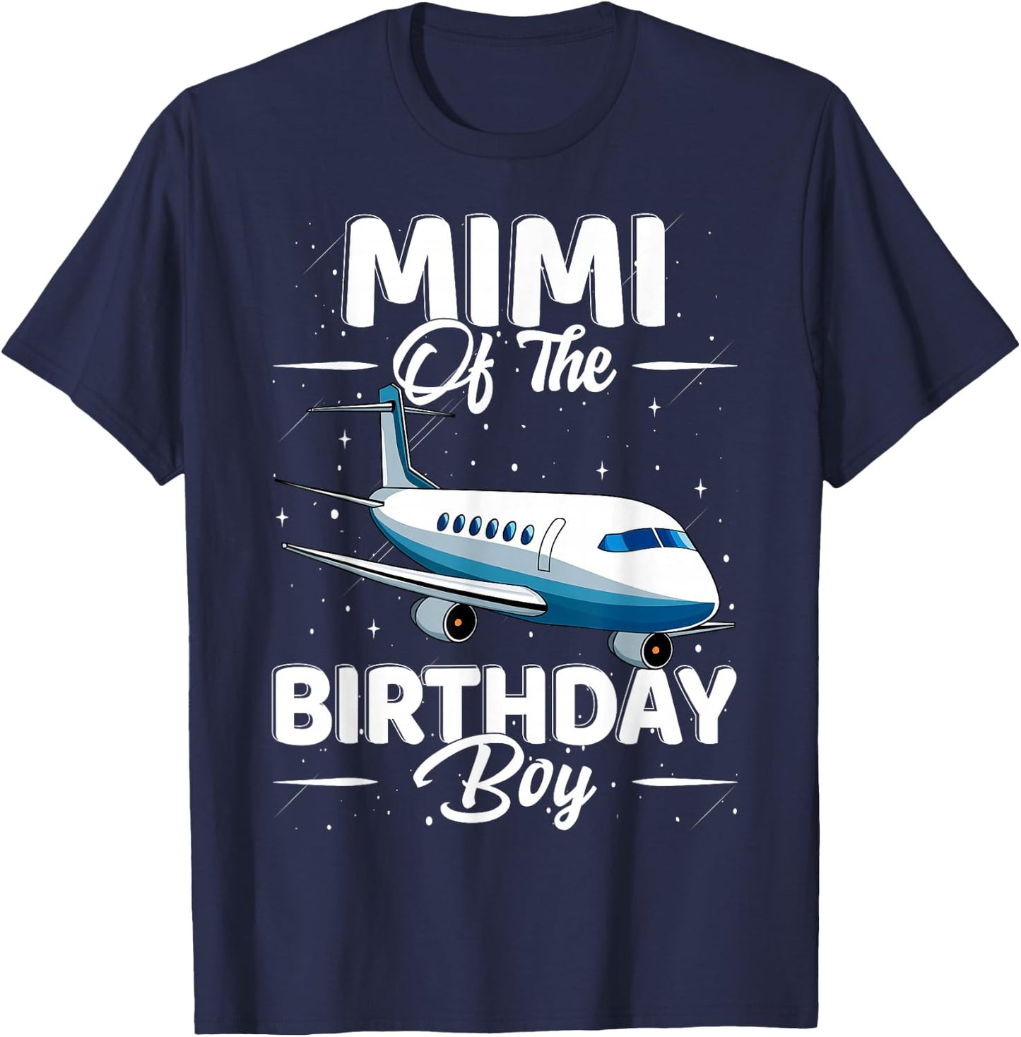 Mimi Of The Birthday Boy Pilot Airplane Matching Family T-Shirt - T-Shirt | Navy