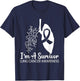 I'm A Survivor Lung Cancer Awareness Month White Ribbon T-Shirt - T-Shirt | Navy