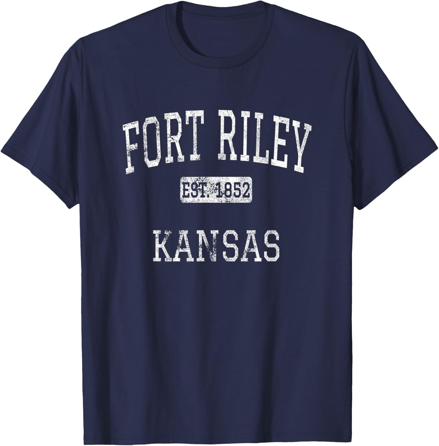 Fort Riley Kansas KS Vintage T-Shirt - T-Shirt | Navy