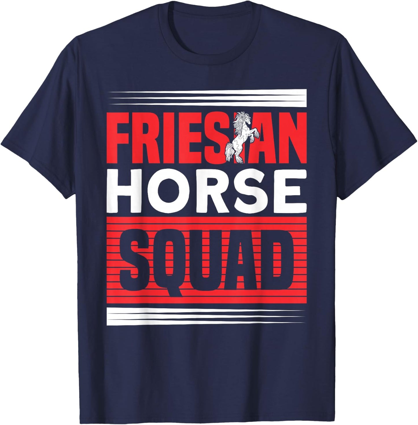 Friesian Horse Squad Friesian Rider Friesian Horse T-Shirt - T-Shirt | Navy