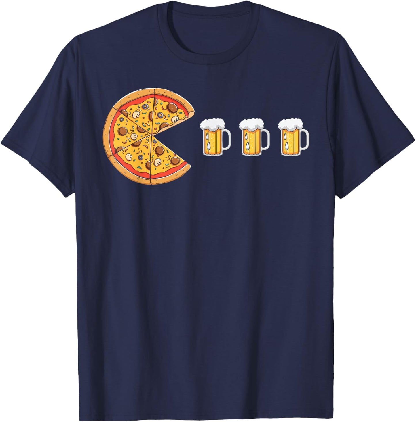 Pizza Beer Funny Beer Pizza Pizza Beer T-Shirt - T-Shirt | Navy