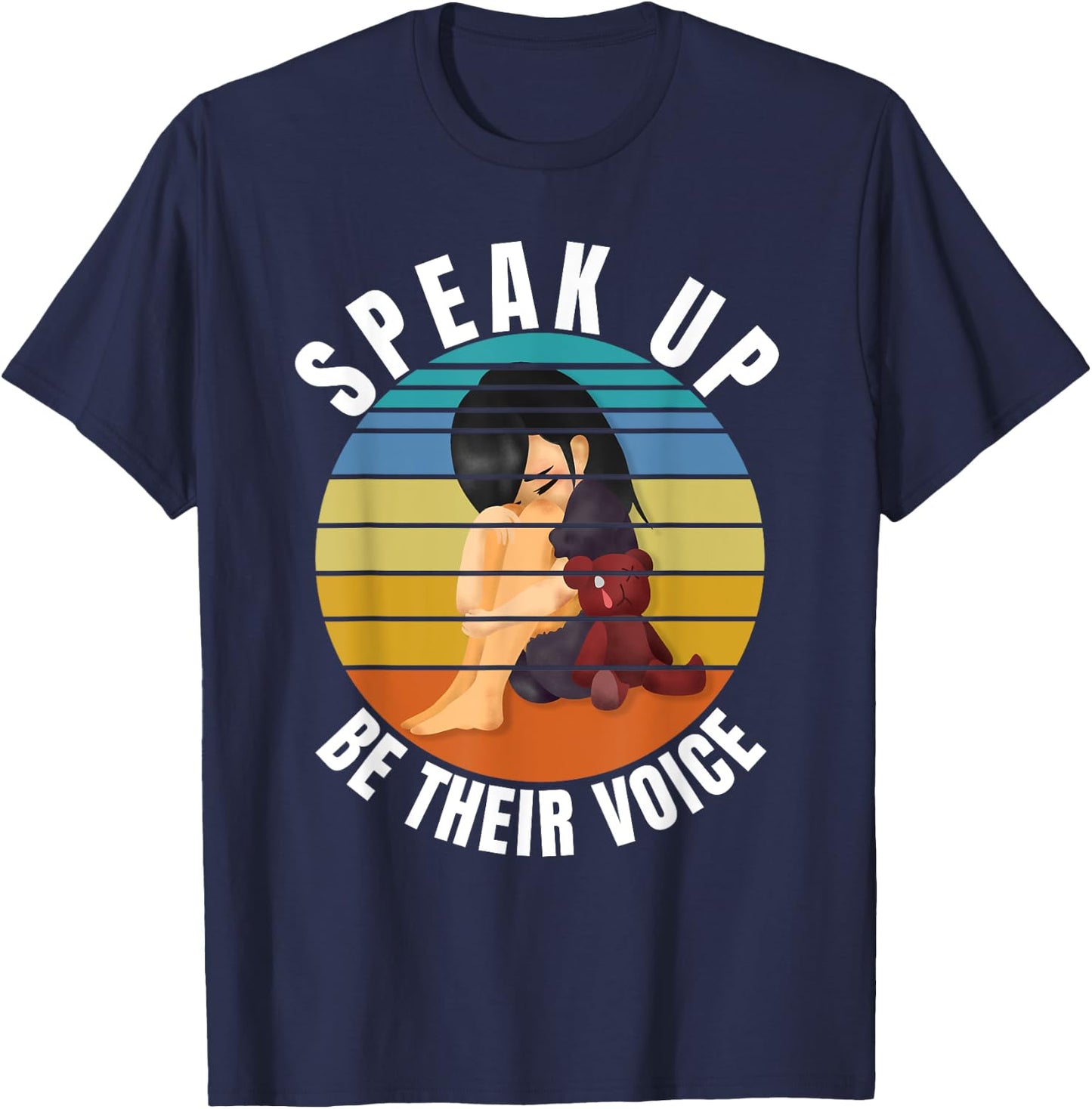 Stop Child Abuse - Save the Kids End Child Trafficking T-Shirt - T-Shirt | Navy