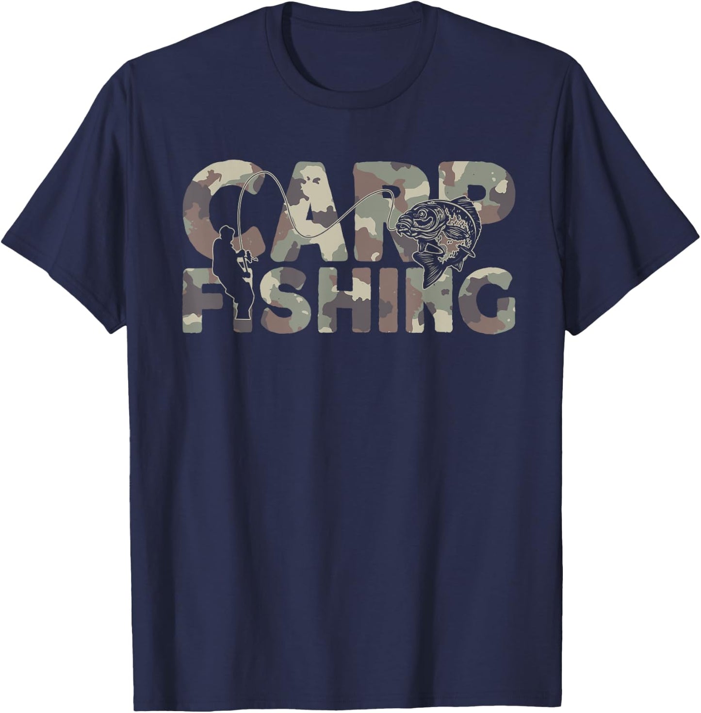 Carp Fisherman Camouflage Carp Fishing T-Shirt - T-Shirt | Navy