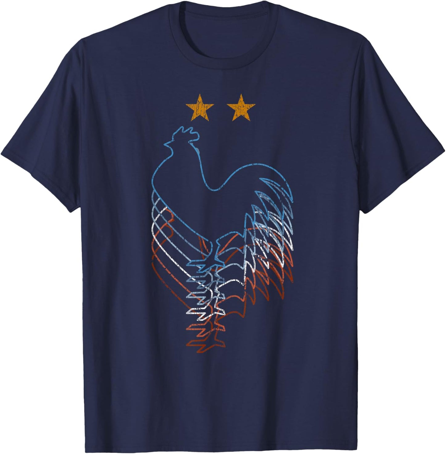 Retro France Soccer Shirt 2018 French Flag ALLEZ LES BLEUS T-Shirt - T-Shirt | Navy