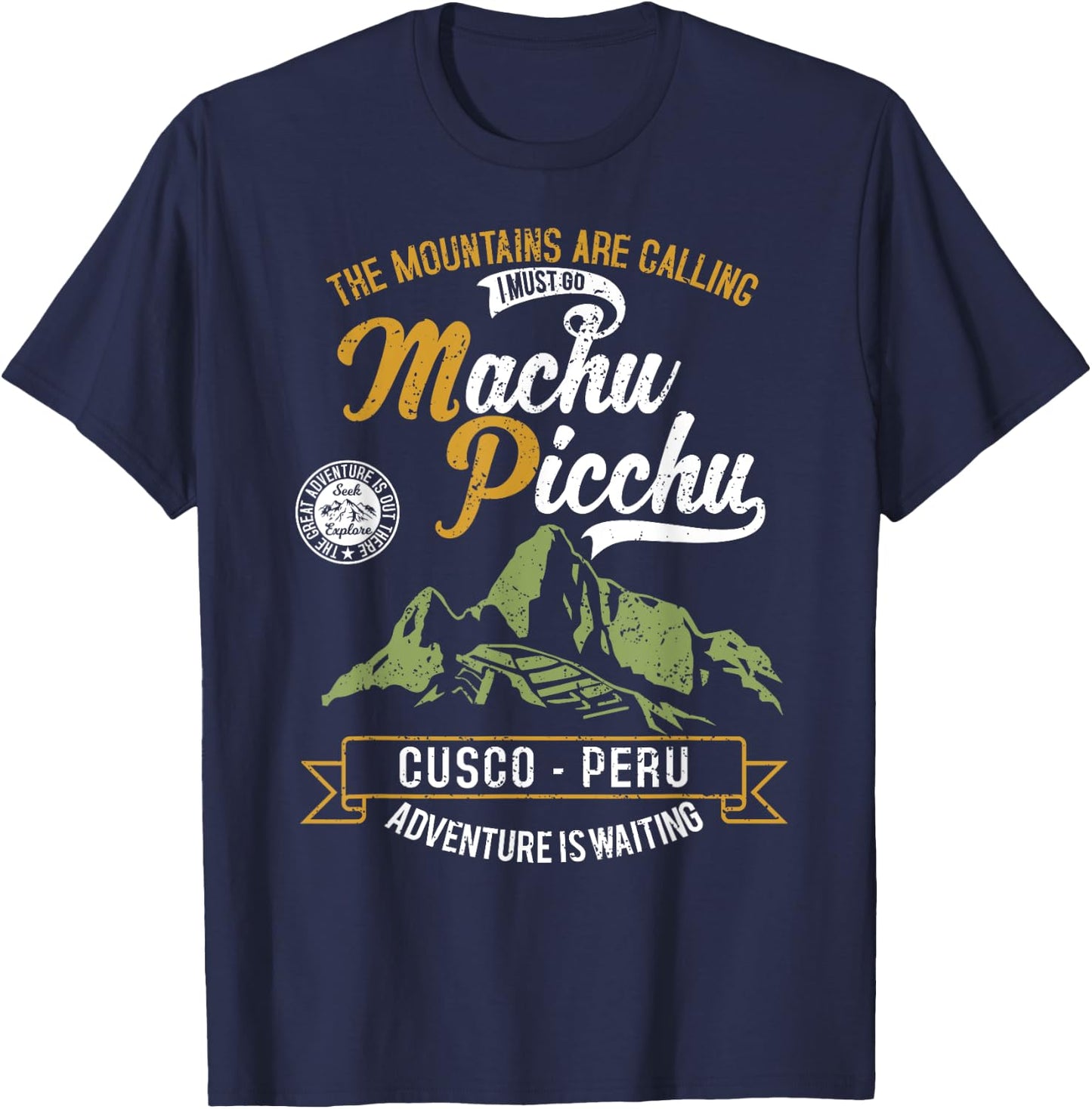 Vintage Peru Shirt Cusco Machu Picchu Llama Jersey Souvenir T-Shirt - T-Shirt | Navy