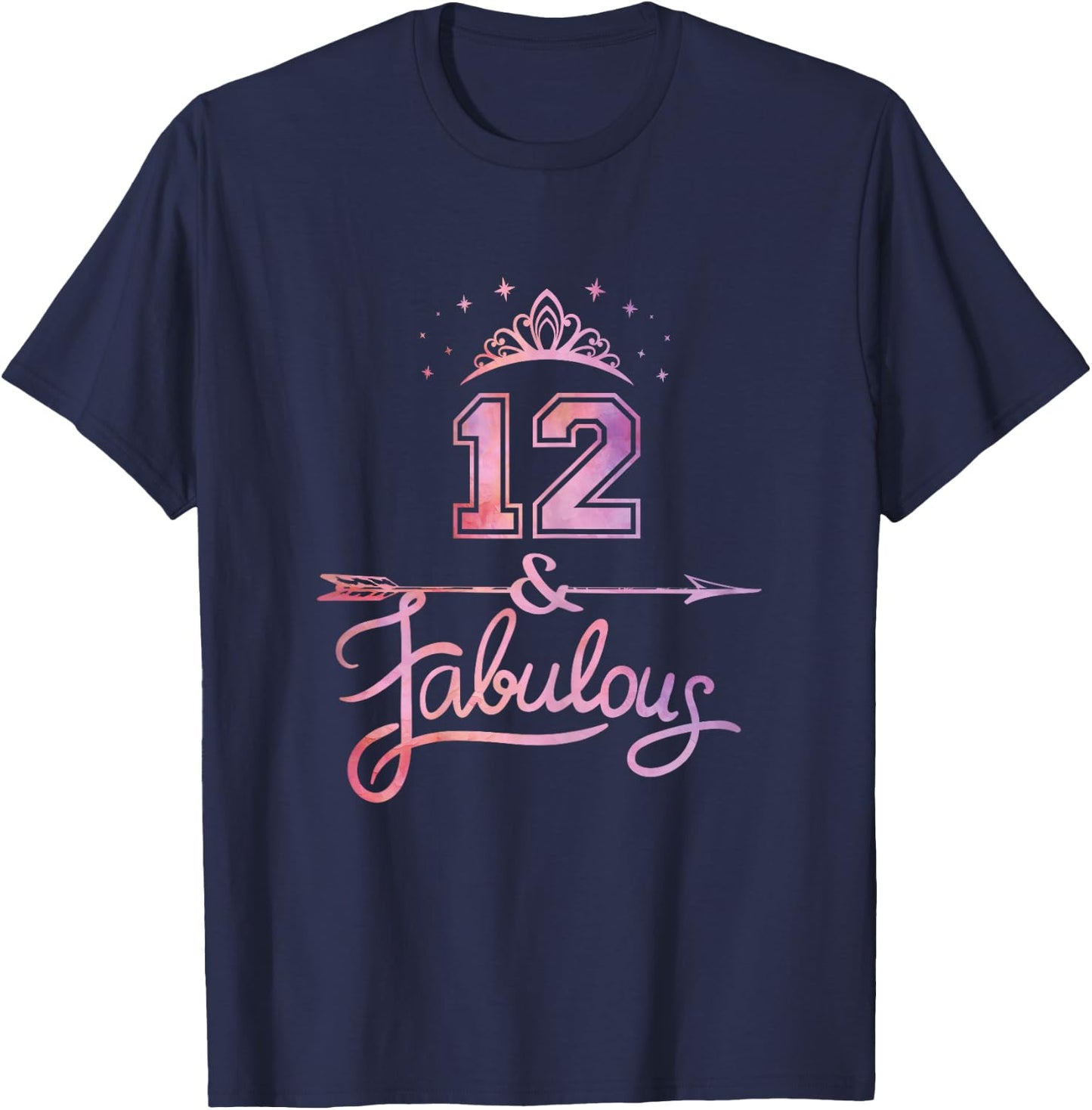 Girls 12 Years Old And Fabulous Girl 12th Birthday T-Shirt - T-Shirt | Navy