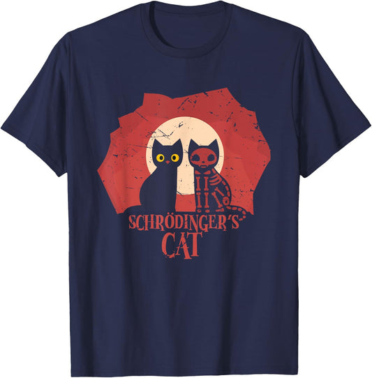 Schrodinger's Cat I Funny Dead or Alive Scientists Gift Women Kids T-Shirt - T-Shirt | Navy