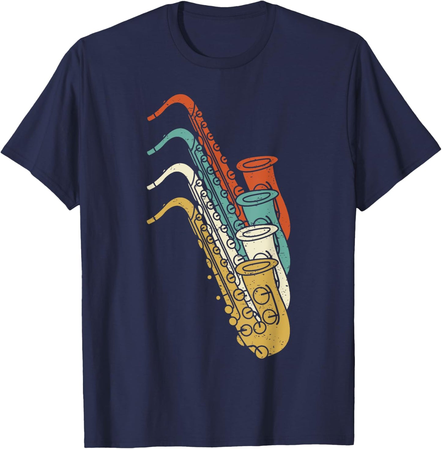 Saxophonist Saxist Sax I Vintage Saxophone T-Shirt - T-Shirt | Navy