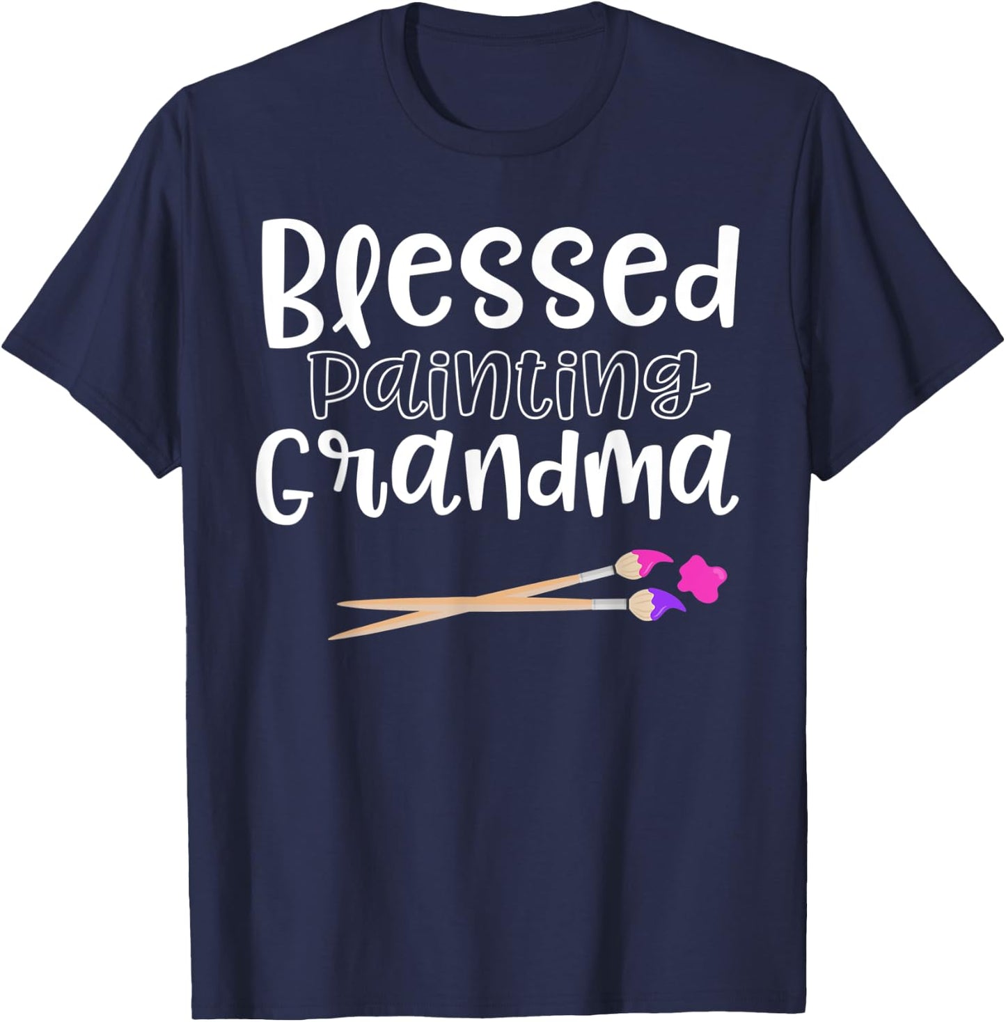 Art Gifts Artist Blessed Painting Grandma Shirt T-Shirt - T-Shirt | Navy