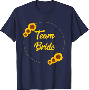 Team Bride Bachelorette Bridal Party Sunflower Floral Gift T-Shirt - T-Shirt | Navy