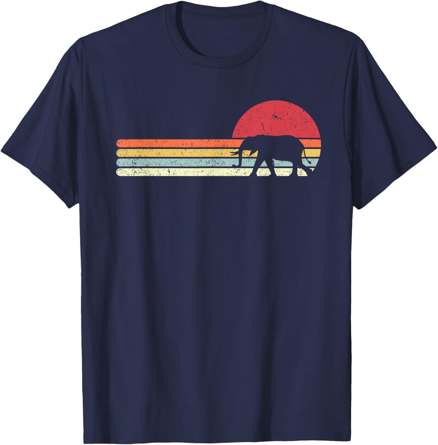 Elephant Shirt. Retro Style T-Shirt - T-Shirt | Navy