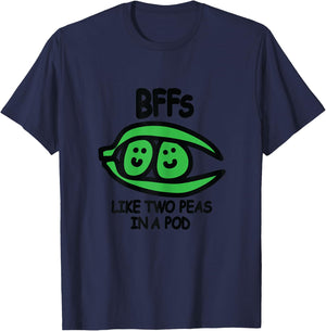 BFF Like Two Peas in A Pod T-Shirt - T-Shirt | Navy