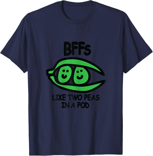 BFF Like Two Peas in A Pod T-Shirt - T-Shirt | Navy