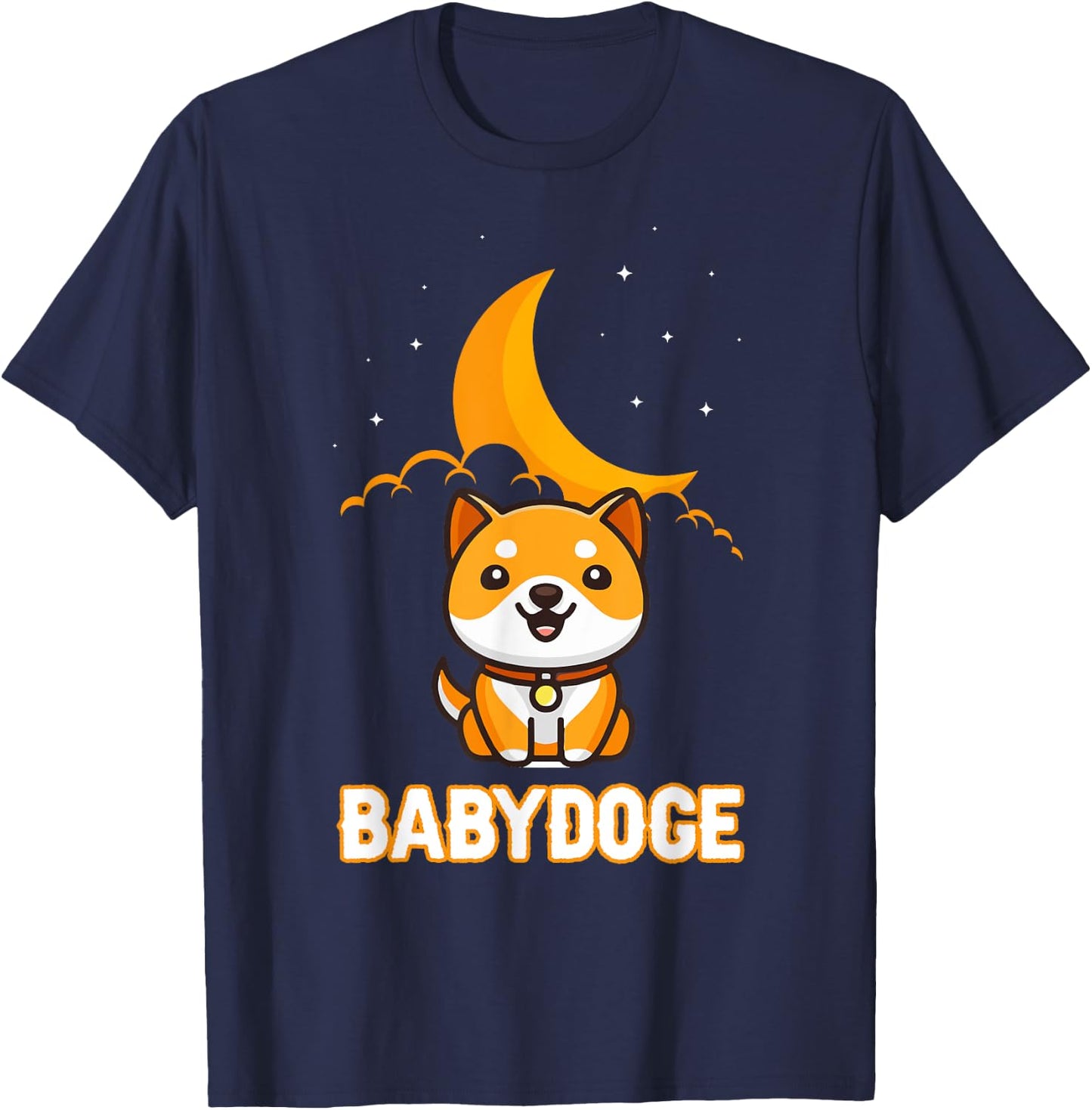 Baby Doge Shirt, Cute Crypto Dogecoin Baby Shiba Coin Moon T-Shirt - T-Shirt | Navy