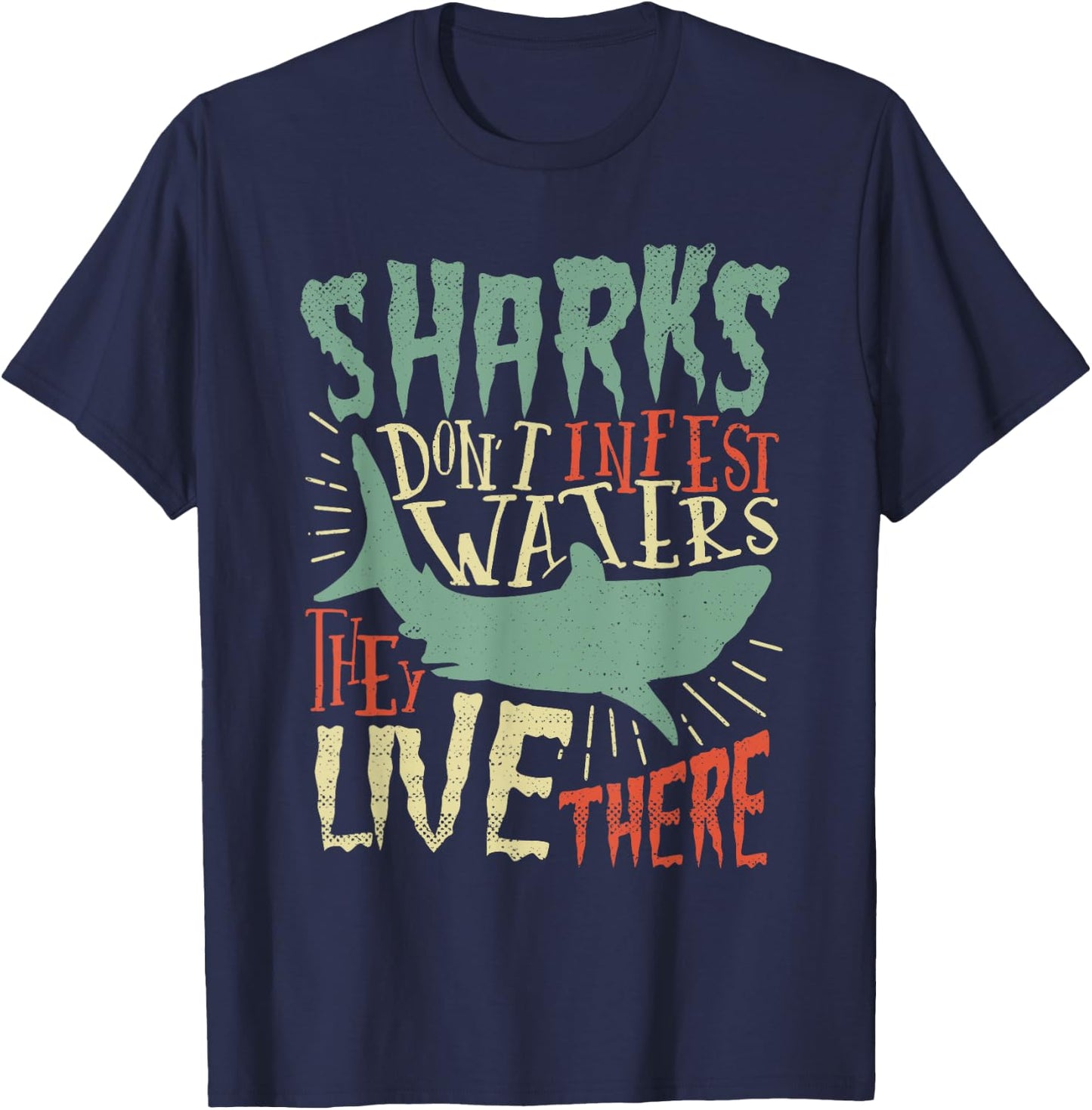 Save Our Sharks Fishing Conservation Lover Saying T Shirt T-Shirt - T-Shirt | Navy