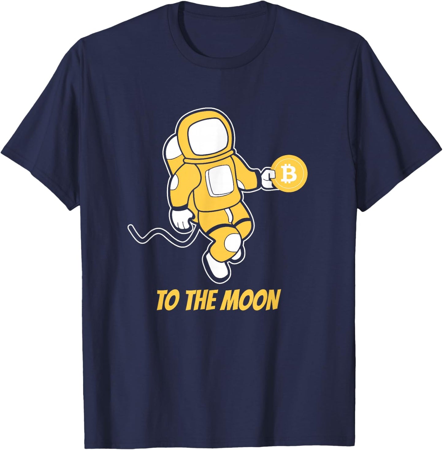 Bitcoin BTC Crypto to the Moon Astronaut T-Shirt - T-Shirt | Navy