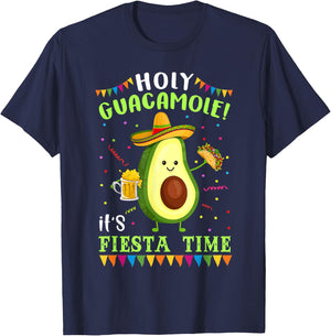 Holy Guacamole It's Fiesta Time T Shirt Women T-Shirt - T-Shirt | Navy
