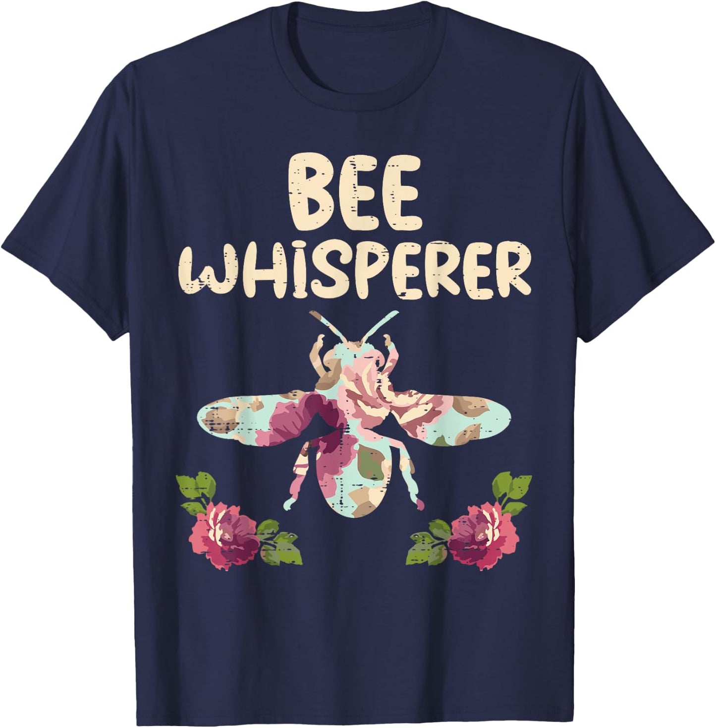 Bee Whisperer Flower Funny Beekeeper Apiarist Men Women T-Shirt - T-Shirt | Navy