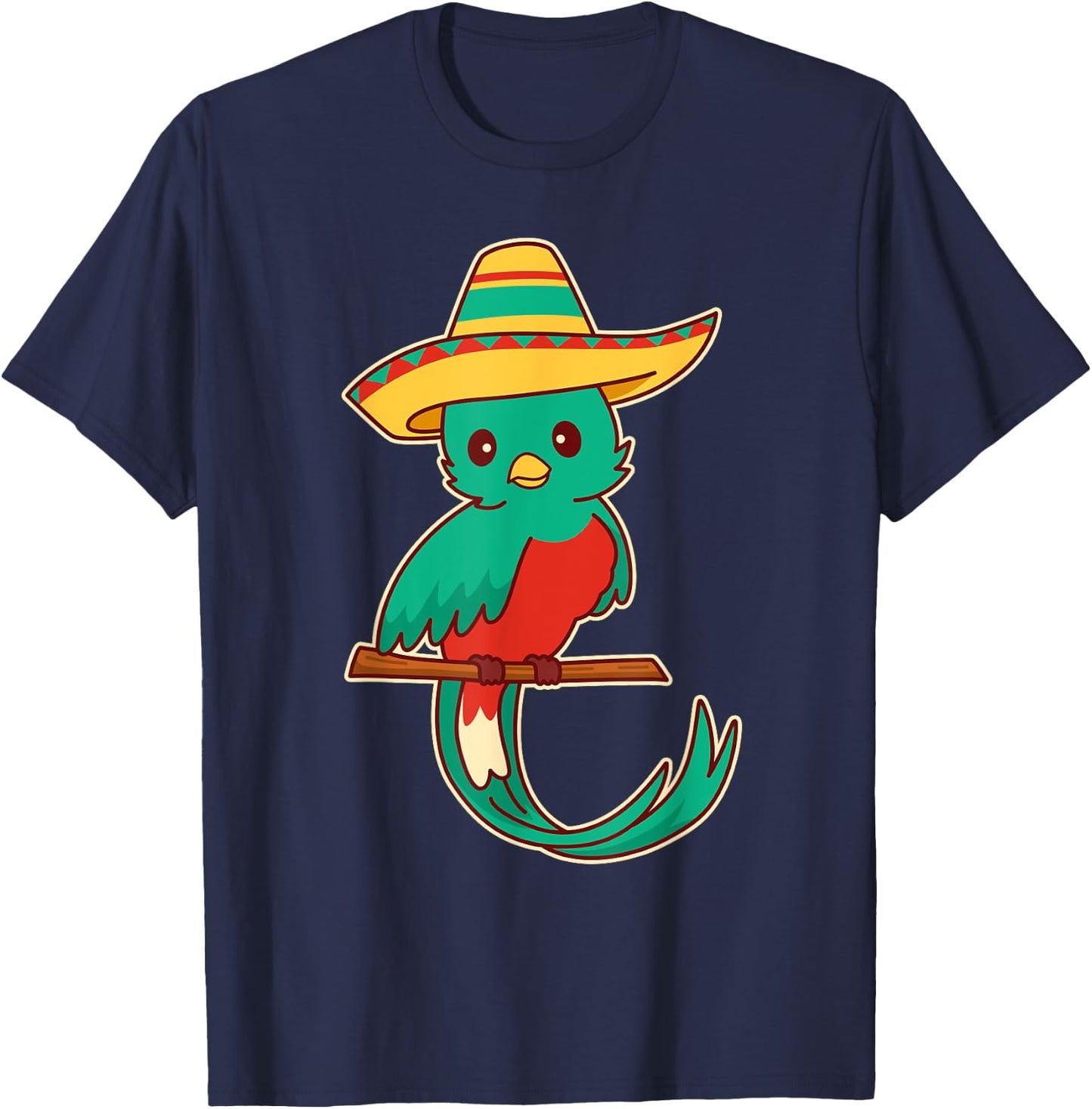 Guatemala Quetzal Bird With Sombrero - Quetzals T-Shirt - T-Shirt | Navy